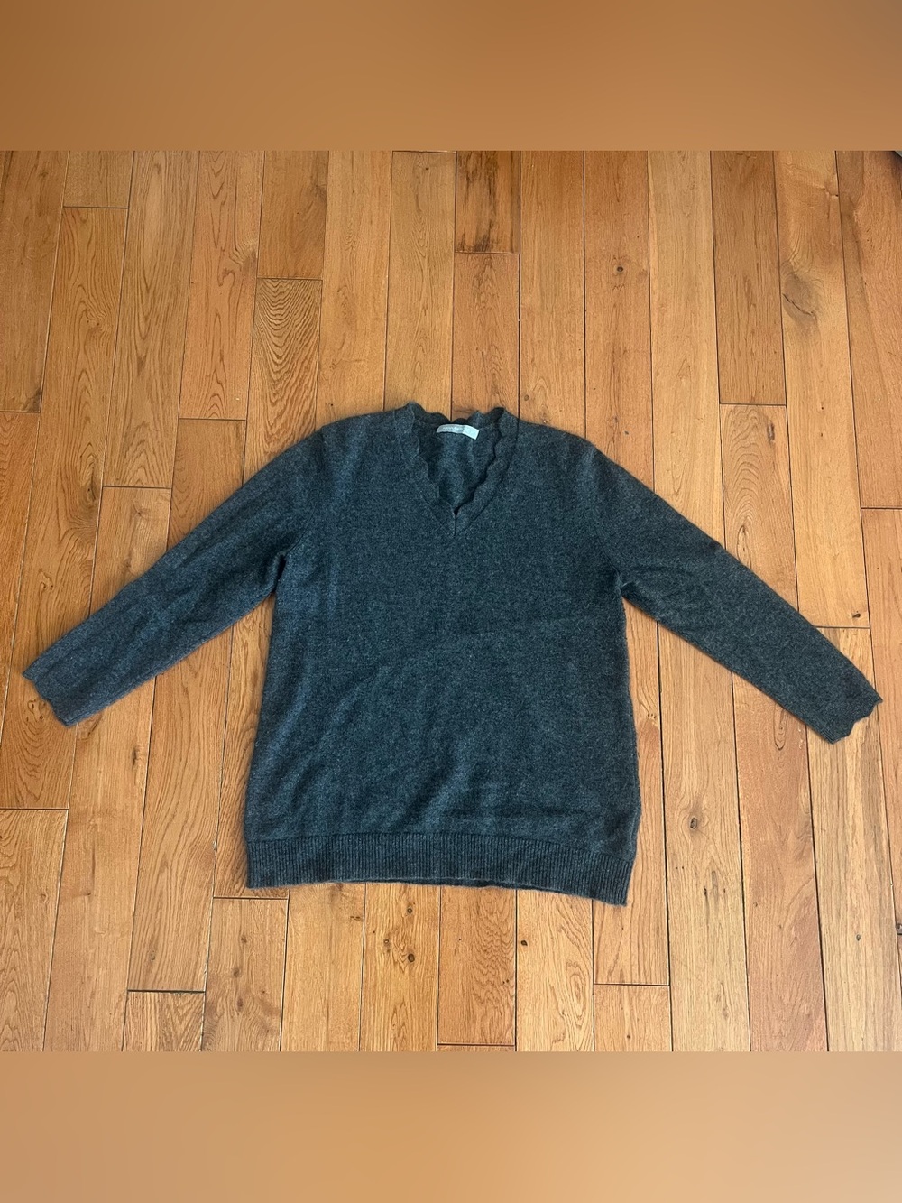 Hannah Rose Dark Gray Cashmere Sweater - Size Medium